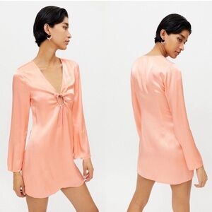 Bell Sleeve Tie Front Babydoll Dress